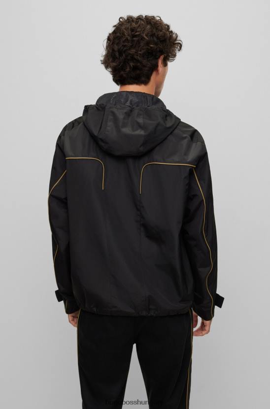 Hugo Boss porsche x hugo vízlepergető kapucnis kabát kollaboratív márkajelzéssel 80P64039 fekete