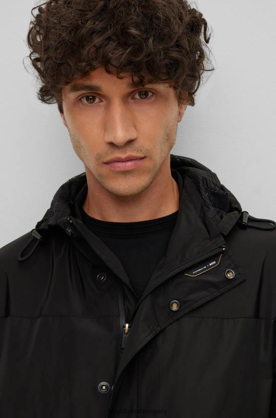 Hugo Boss porsche x hugo vízlepergető kapucnis kabát kollaboratív márkajelzéssel 80P64039 fekete