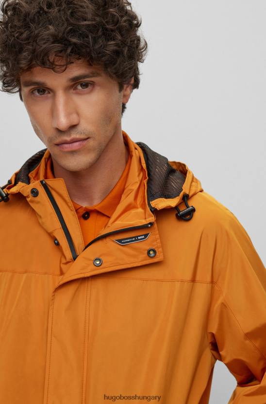 Hugo Boss porsche x vízlepergető kabát együttműködési márkajelzéssel 80P64040 világos narancssárga