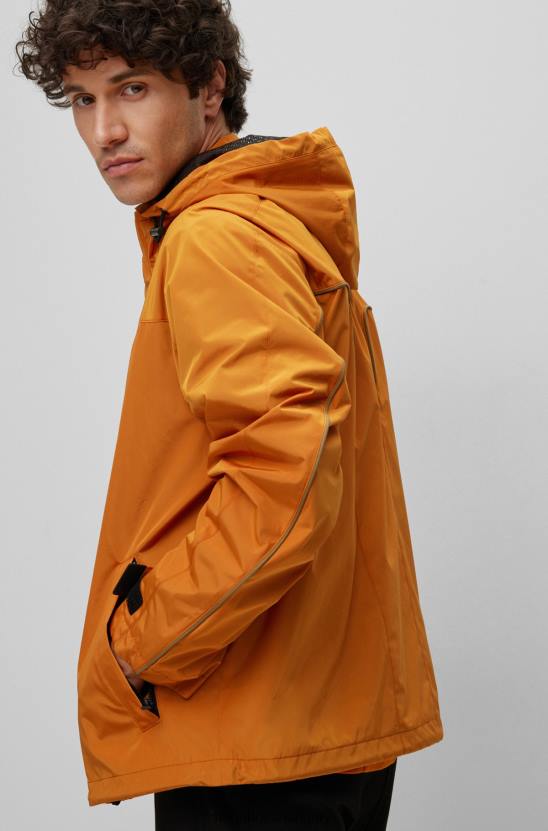 Hugo Boss porsche x vízlepergető kabát együttműködési márkajelzéssel 80P64040 világos narancssárga