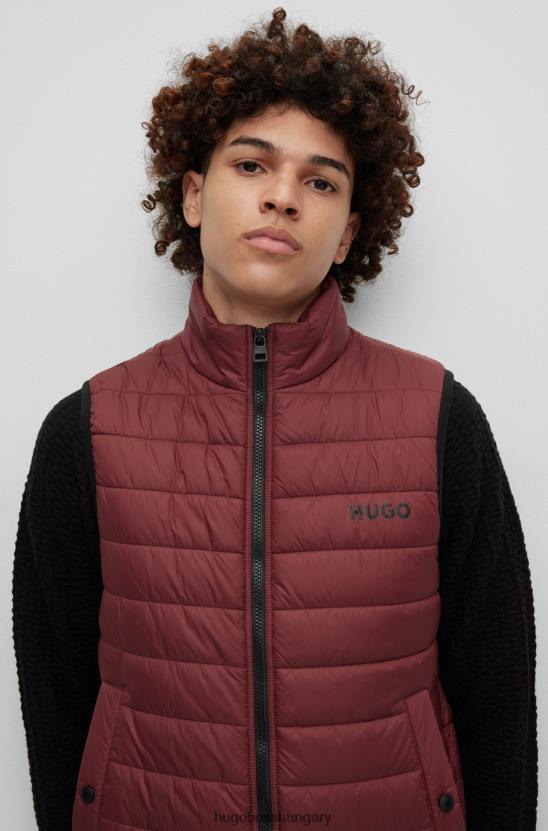 Hugo Boss sötétbarna hugo slim-fit vízlepergető párnázott meliss kontrasztos logóval 80P62095 sötétbarna