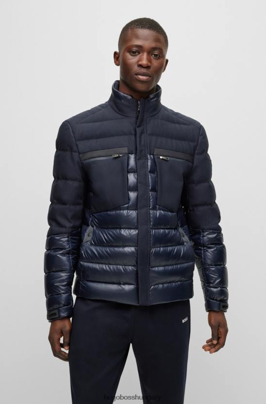 Hugo Boss sötétkék hugo hibrid kabát logóval 80P61911 sötétkék