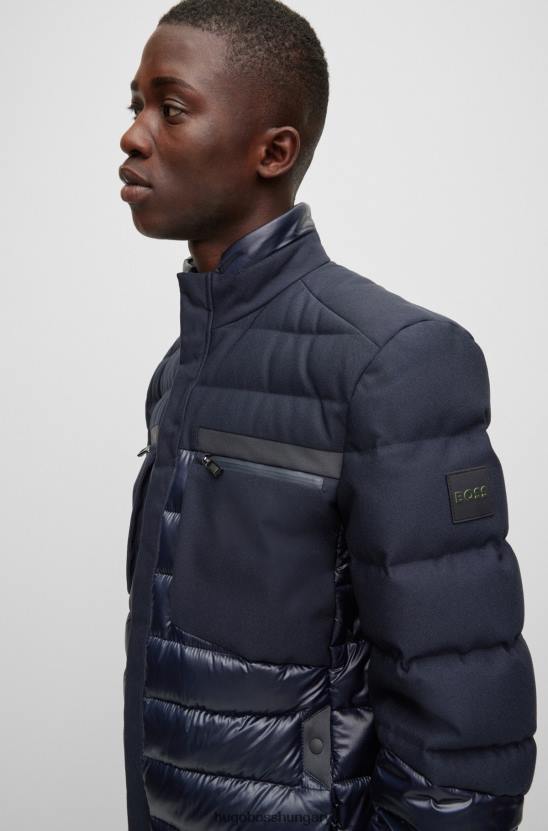 Hugo Boss sötétkék hugo hibrid kabát logóval 80P61911 sötétkék