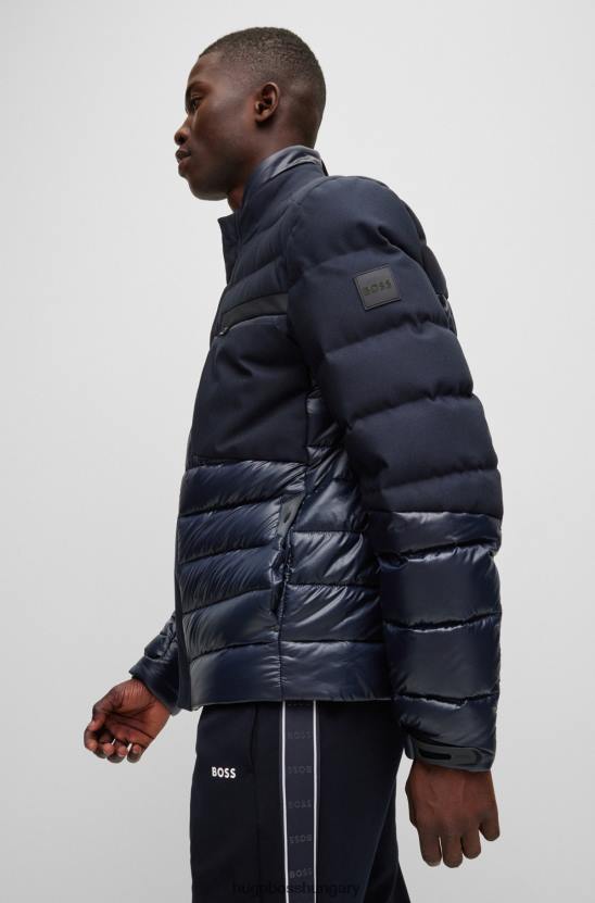 Hugo Boss sötétkék hugo hibrid kabát logóval 80P61911 sötétkék