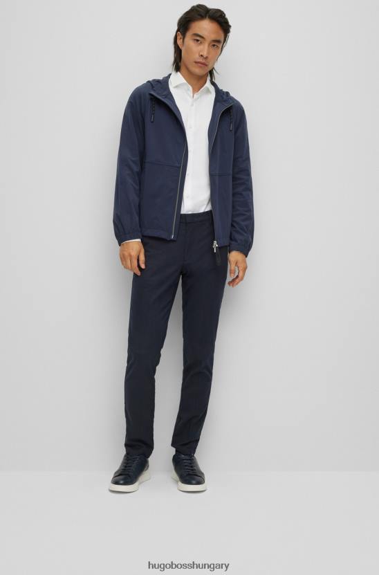 Hugo Boss sötétkék hugo slim-fit kapucnis kabát teljesítmény-sztreccs anyagból 80P63765 sötétkék