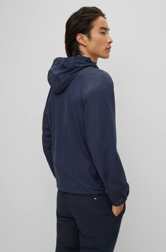 Hugo Boss sötétkék hugo slim-fit kapucnis kabát teljesítmény-sztreccs anyagból 80P63765 sötétkék