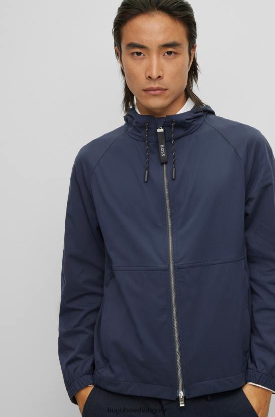 Hugo Boss sötétkék hugo slim-fit kapucnis kabát teljesítmény-sztreccs anyagból 80P63765 sötétkék