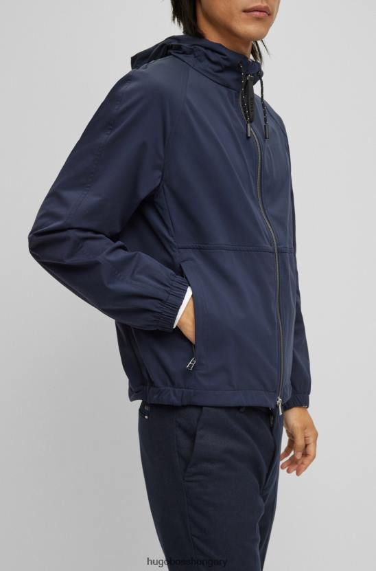 Hugo Boss sötétkék hugo slim-fit kapucnis kabát teljesítmény-sztreccs anyagból 80P63765 sötétkék