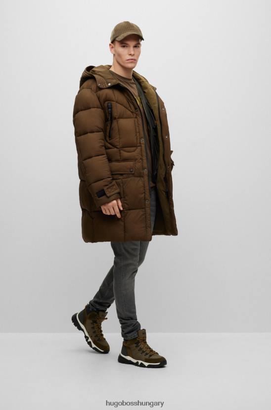 Hugo Boss sötétzöld hugo vízlepergető parkka kabát könyökfoltokkal 80P62163 sötétzöld