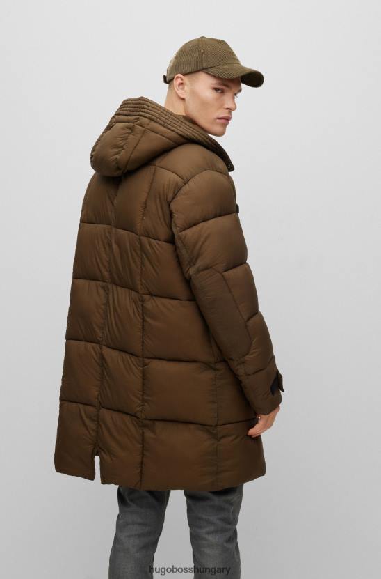 Hugo Boss sötétzöld hugo vízlepergető parkka kabát könyökfoltokkal 80P62163 sötétzöld