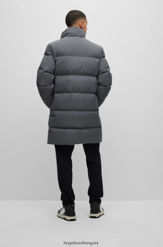 Hugo Boss szürke pehelybetétes pufi kabát piros hugo logóval 80P62805 szürke