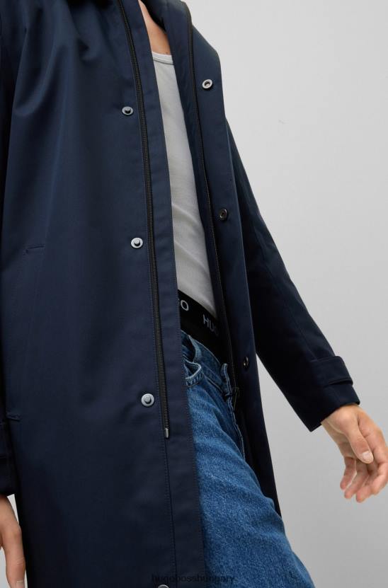 Hugo Boss vékony szabású párnázott kabát vízlepergető bevonattal hugo sötétkék 80P61718 sötétkék