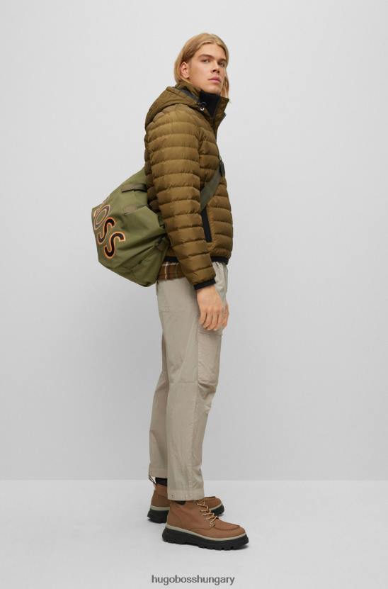 Hugo Boss vízlepergető kabát logós részletekkel, hugo khaki 80P61155 khaki