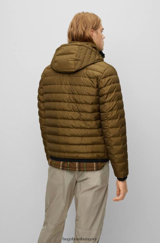 Hugo Boss vízlepergető kabát logós részletekkel, hugo khaki 80P61155 khaki