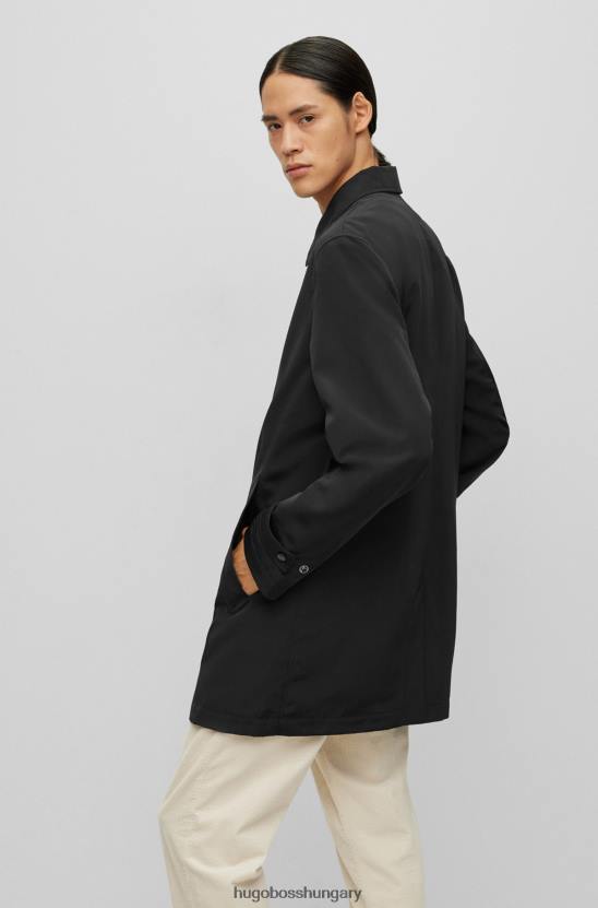 Hugo Boss vízlepergető normál szabású kabát újrahasznosított anyagból hugo black 80P62156 fekete