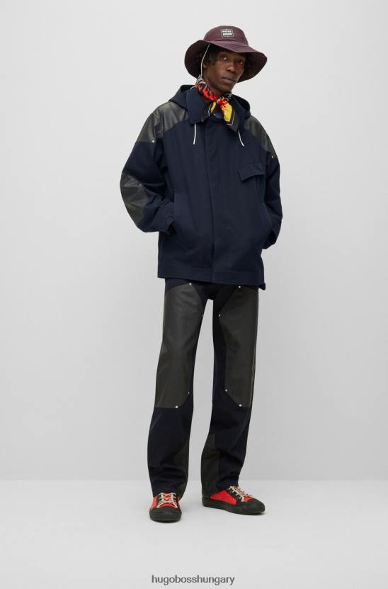 Hugo Boss vízlepergető x phipps kabát újrafelhasznált maradék anyagokból 80P64266 sötétkék