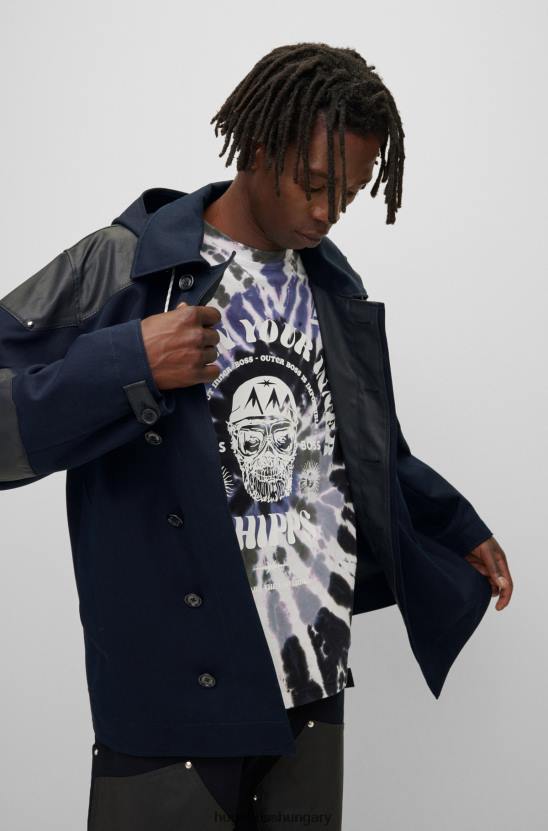 Hugo Boss vízlepergető x phipps kabát újrafelhasznált maradék anyagokból 80P64266 sötétkék