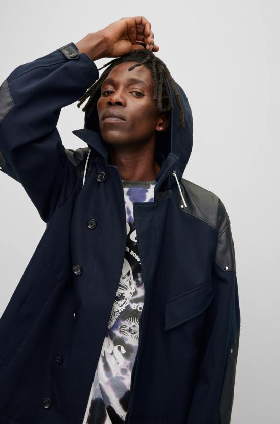 Hugo Boss vízlepergető x phipps kabát újrafelhasznált maradék anyagokból 80P64266 sötétkék