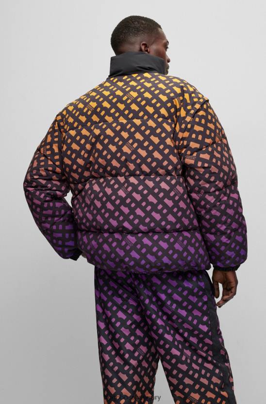 Hugo Boss x khaby vízlepergető kifordítható kabát színátmenetes monogramokkal 80P61016 mintás