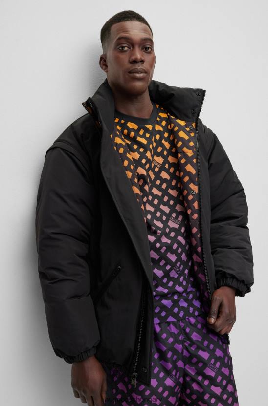 Hugo Boss x khaby vízlepergető kifordítható kabát színátmenetes monogramokkal 80P61016 mintás