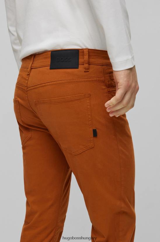 Hugo Boss barna hugo slim-fit farmer szálcsiszolt sztreccs farmerből 80P61512 barna