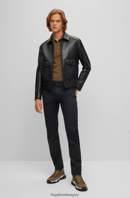 Hugo Boss fekete hugo slim-fit farmer fekete-fekete komfort-sztreccs farmerből 80P61346 fekete