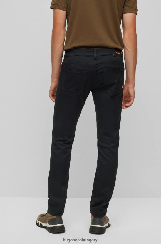 Hugo Boss fekete hugo slim-fit farmer fekete-fekete komfort-sztreccs farmerből 80P61346 fekete