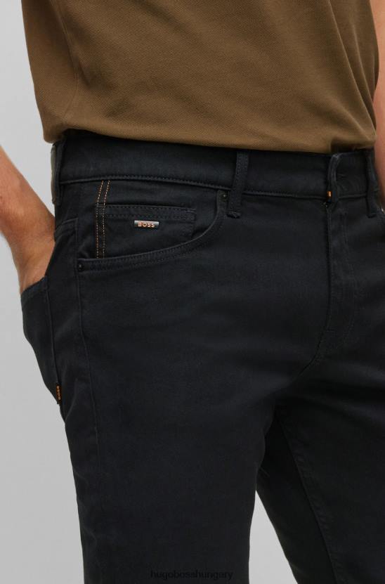 Hugo Boss fekete hugo slim-fit farmer fekete-fekete komfort-sztreccs farmerből 80P61346 fekete