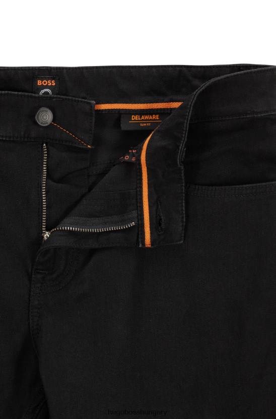 Hugo Boss fekete hugo slim-fit farmer fekete-fekete komfort-sztreccs farmerből 80P61346 fekete