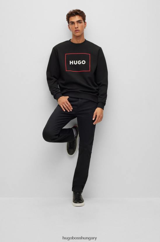 Hugo Boss fekete hugo slim-fit farmer fekete komfort-sztreccs farmerből 80P62416 fekete