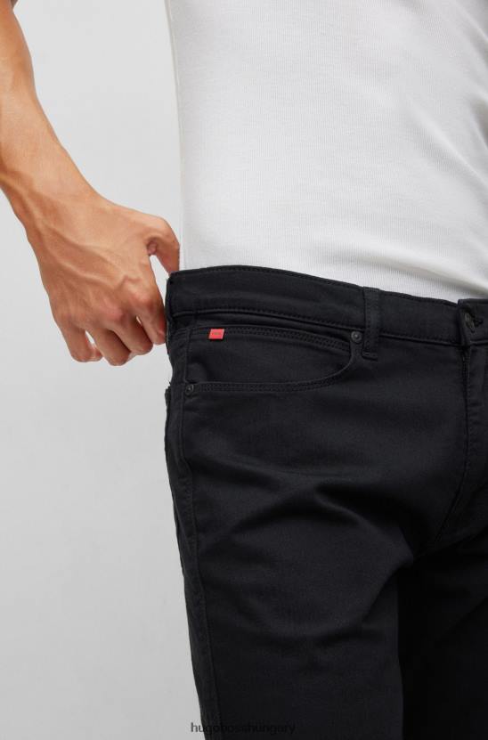 Hugo Boss fekete hugo slim-fit farmer fekete komfort-sztreccs farmerből 80P62416 fekete