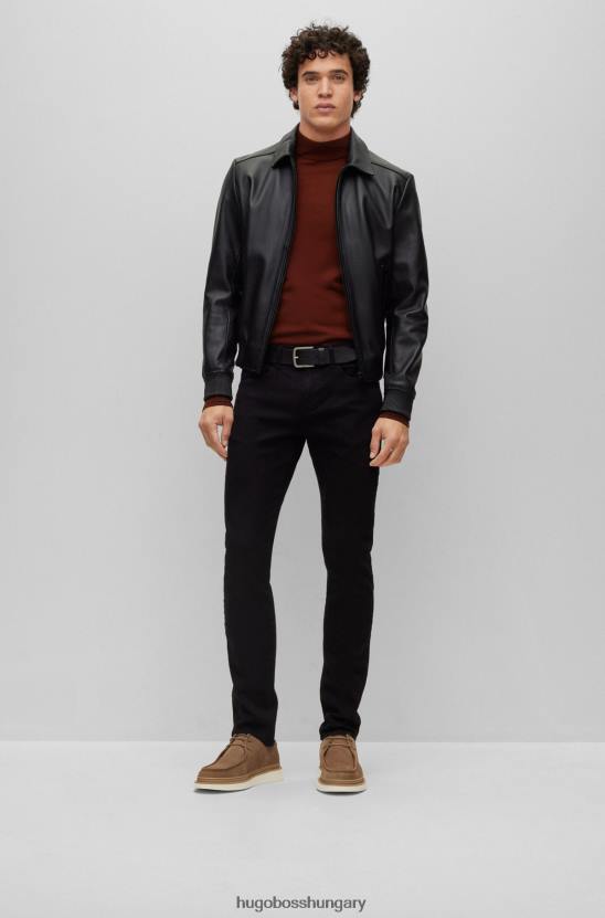 Hugo Boss fekete hugo slim-fit farmer fekete szuperpuha olasz farmerből 80P61340 fekete