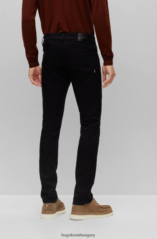 Hugo Boss fekete hugo slim-fit farmer fekete szuperpuha olasz farmerből 80P61340 fekete