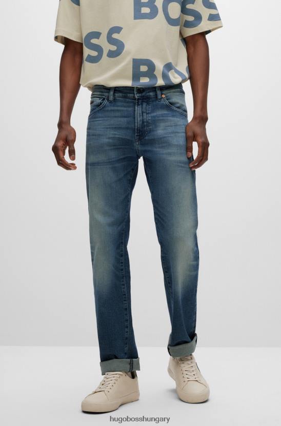 Hugo Boss hugo kék, normál szabású farmer kényelmesen sztreccs anyagból, kifakulással 80P61269 kék