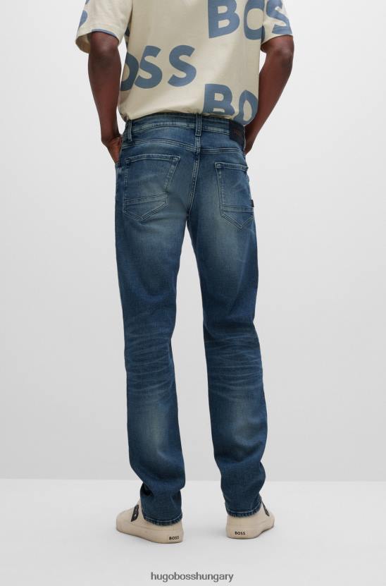 Hugo Boss hugo kék, normál szabású farmer kényelmesen sztreccs anyagból, kifakulással 80P61269 kék