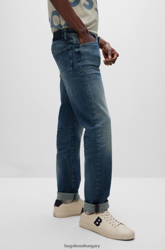 Hugo Boss hugo kék, normál szabású farmer kényelmesen sztreccs anyagból, kifakulással 80P61269 kék