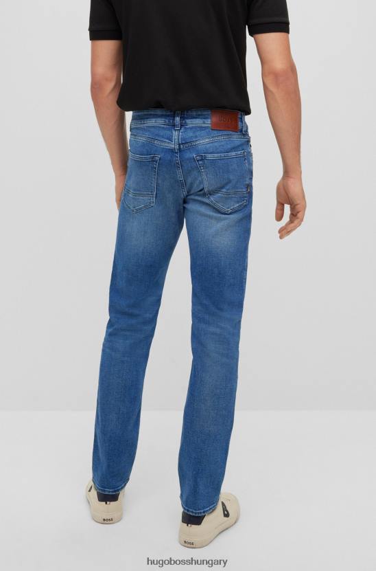 Hugo Boss hugo kék, normál szabású farmer szorongatott-kék komfort-sztreccs farmerből 80P62102 kék