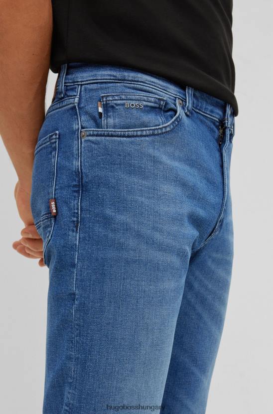 Hugo Boss hugo kék, normál szabású farmer szorongatott-kék komfort-sztreccs farmerből 80P62102 kék