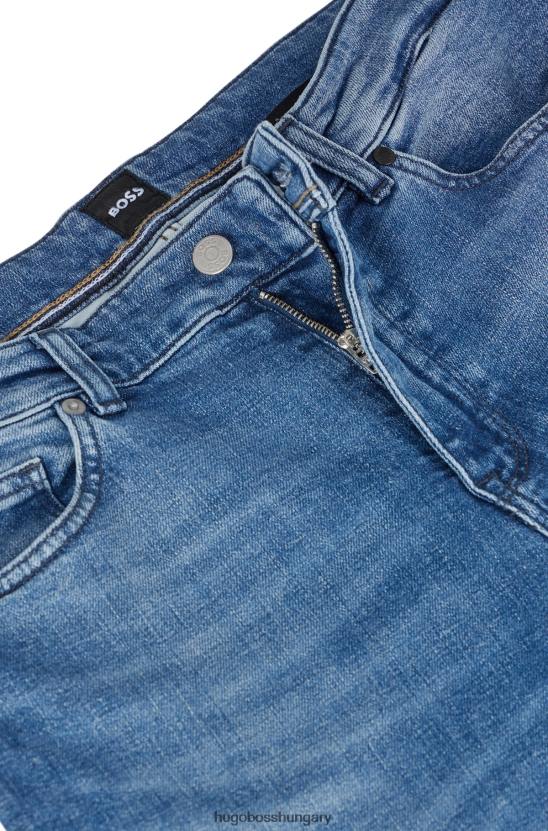 Hugo Boss hugo kék, normál szabású farmer szorongatott-kék komfort-sztreccs farmerből 80P62102 kék