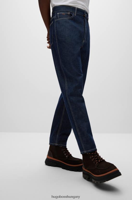 Hugo Boss hugo kúpos szabású farmer, kék szunnyadó merev farmer sötétkék színben 80P61605 sötétkék