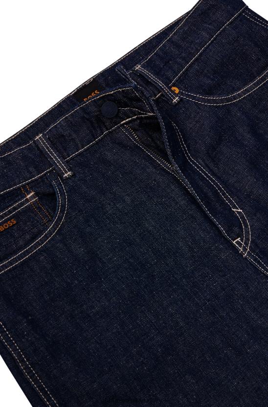 Hugo Boss hugo kúpos szabású farmer, kék szunnyadó merev farmer sötétkék színben 80P61605 sötétkék