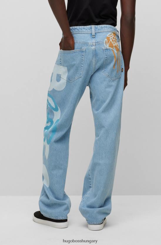 Hugo Boss hugo laza szabású farmer világoskék graffiti logóval 80P63652 világoskék