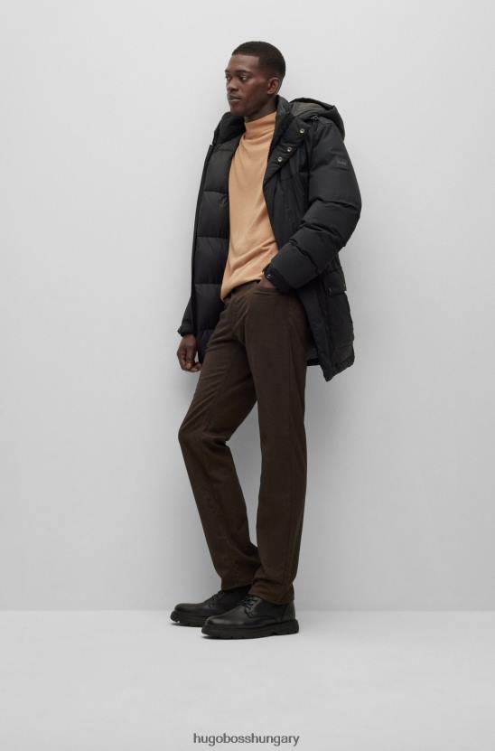 Hugo Boss hugo sötétbarna normál szabású farmer melange stretch farmerből 80P62641 sötétbarna