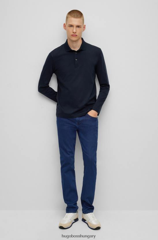 Hugo Boss hugo slim-fit farmer kék szatén tapintású farmer sötétkék színben 80P61092 sötétkék