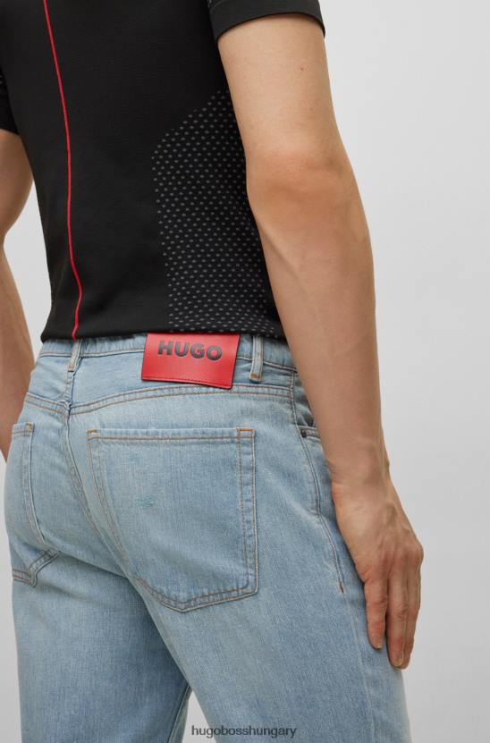 Hugo Boss hugo világoskék keskeny szabású farmer kék szorongatott farmerből 80P64229 világoskék