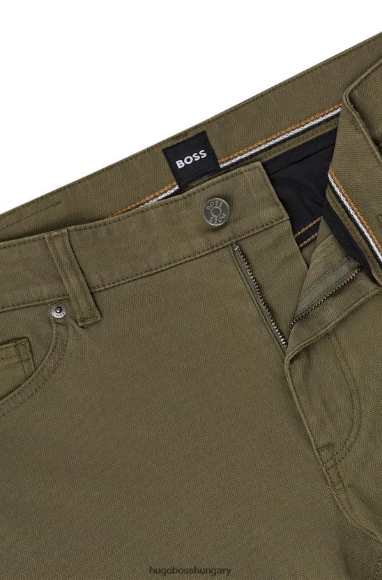 Hugo Boss hugo zöld normál szabású farmer mikroszerkezetű sztreccs farmerből 80P61293 zöld