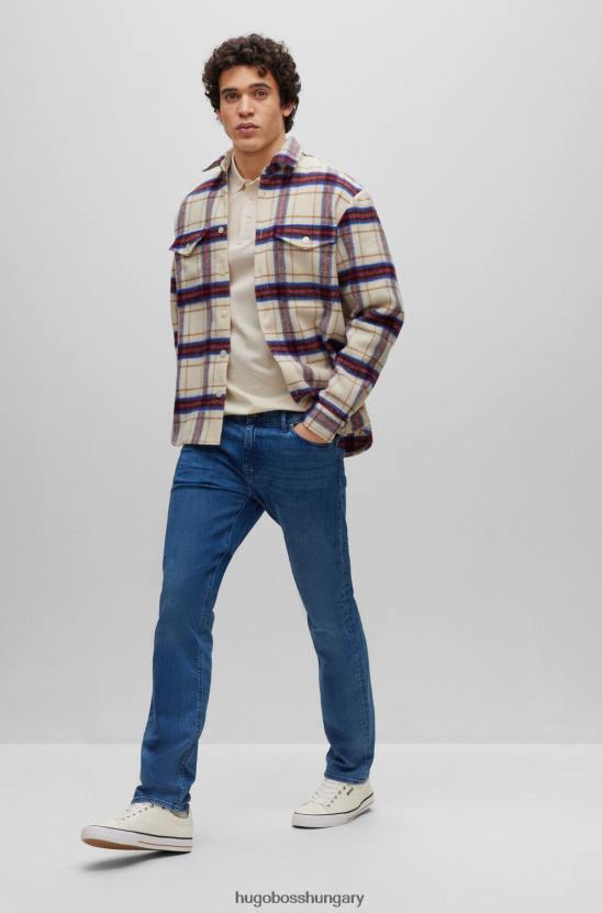 Hugo Boss kék hugo normál szabású farmer kék olasz kasmír tapintású farmerből 80P61891 kék