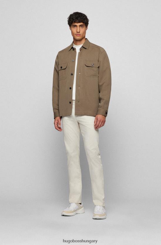 Hugo Boss karcsúsított farmer sztreccs pamut szatén farmer világos bézs hugo színben 80P61433 világos bézs