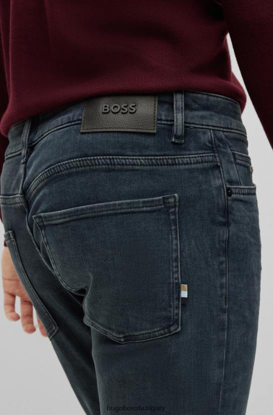 Hugo Boss karcsúsított farmer szuperpuha sötétkék olasz farmer sötétkék hugo anyagból 80P61481 sötétkék