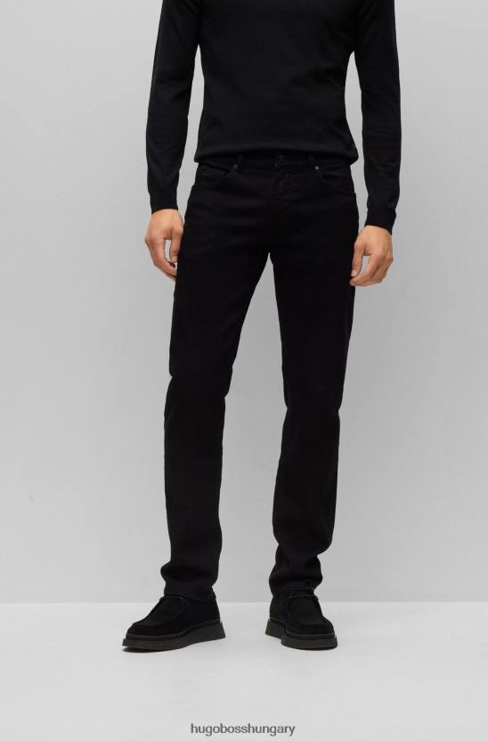 Hugo Boss normál szabású farmer fekete-fekete olasz farmer fekete hugo színben 80P61427 fekete